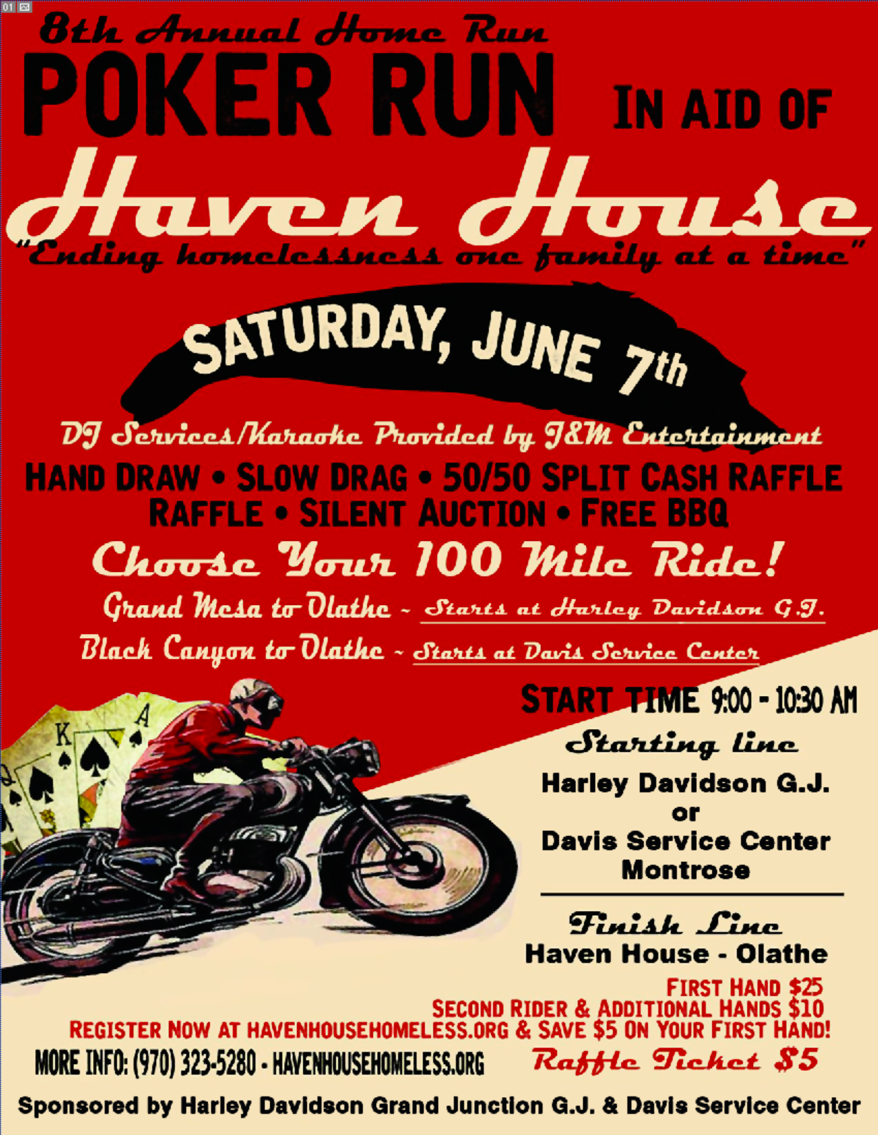 8TH ANNUAL HOME RUN POKER RUN IN AID OF HAVEN HOUSE